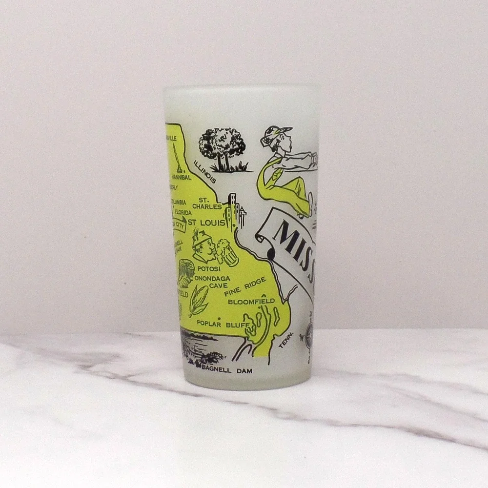 Vintage Hazel Atlas Frosted Missouri Glass, 10 oz (1950s-1960s)